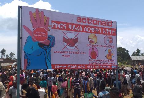 COVID 19 Response Message Billboard in Southern Ethiopia