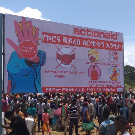 COVID 19 Response Message Billboard in Southern Ethiopia